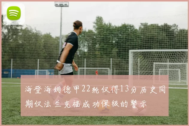 海登海姆德甲22轮仅得13分历史同期仅法兰克福成功保级的警示